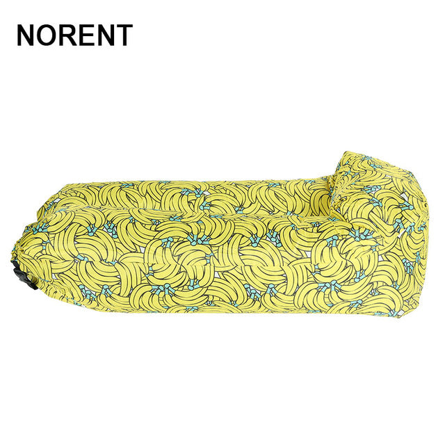 Norent Portable Folding Waterproof Inflatable bed with Built-in Pillow Outdoor Tourist Mattress Camping Picnic Beach Air bed