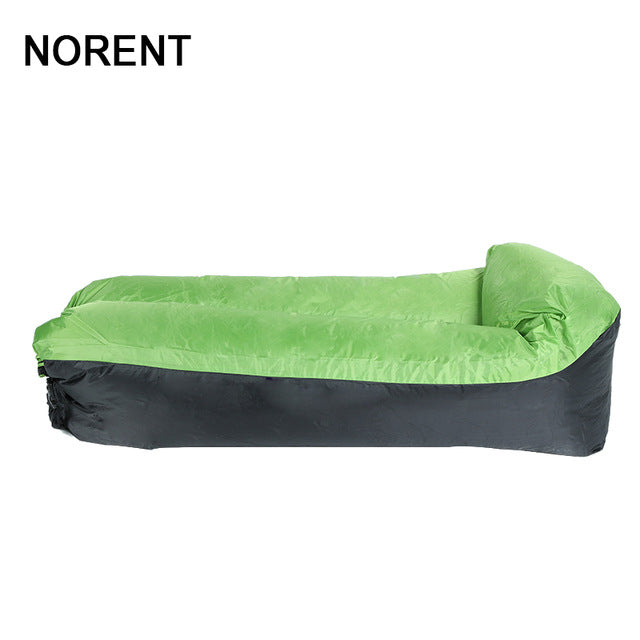 Norent Portable Folding Waterproof Inflatable bed with Built-in Pillow Outdoor Tourist Mattress Camping Picnic Beach Air bed