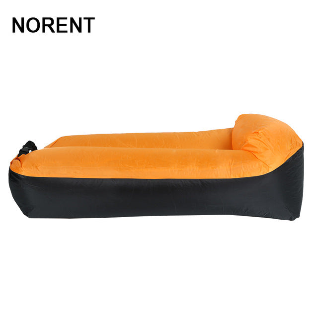 Norent Portable Folding Waterproof Inflatable bed with Built-in Pillow Outdoor Tourist Mattress Camping Picnic Beach Air bed